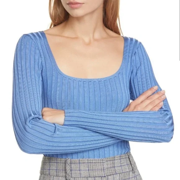 NWT Veronica Beard Clara Ribbed Top - Picture 8 of 10